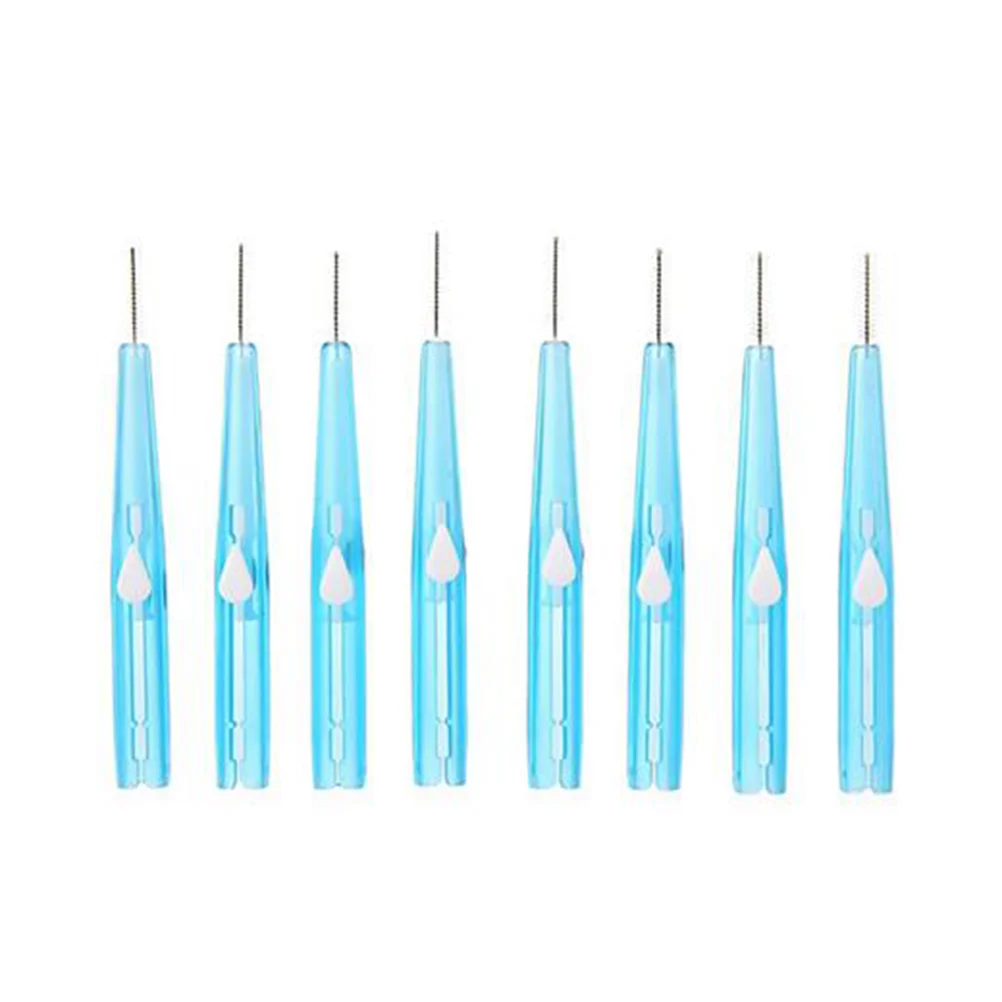 60pcs 07mm Oral Deep Clean Toothpick Oral Care Brush Floss (Blue) interdental brush dental brush