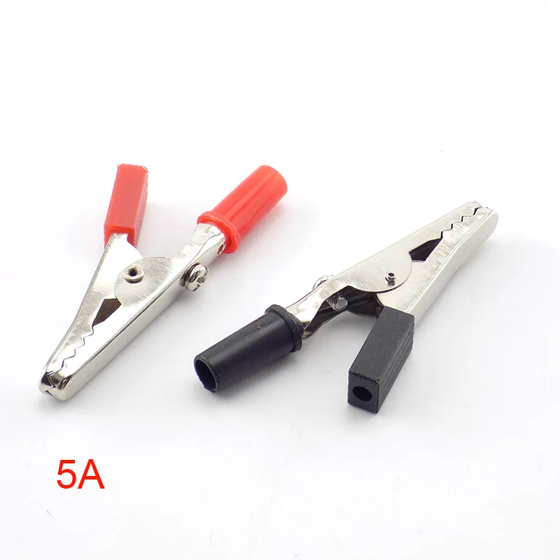 10pcs 55mm 5A Plastic Handle Alligator clips Crocodile Test Connector Test Probe Metal Clips Electrical DIY Tools