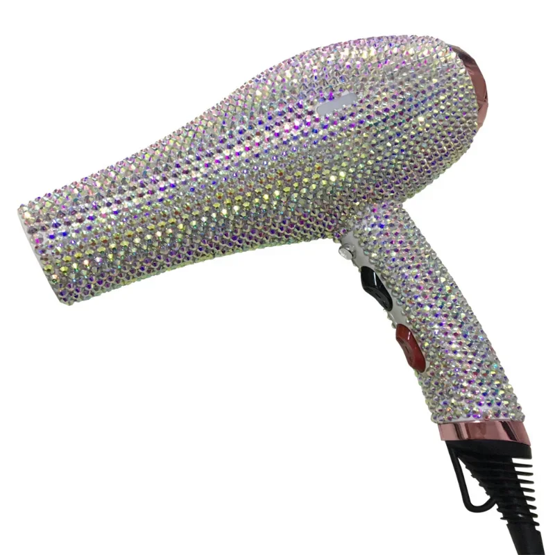 Hot Selling Professional Sexy Portable Traveling Bling Diamond Hair Blow Dryer With Diffuser