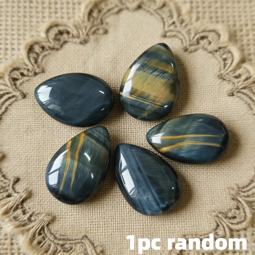 Natural Yellow Blue Tiger Eye Water Drop for Meditation Home Decor Lucky Gift Healing Crystal Energy