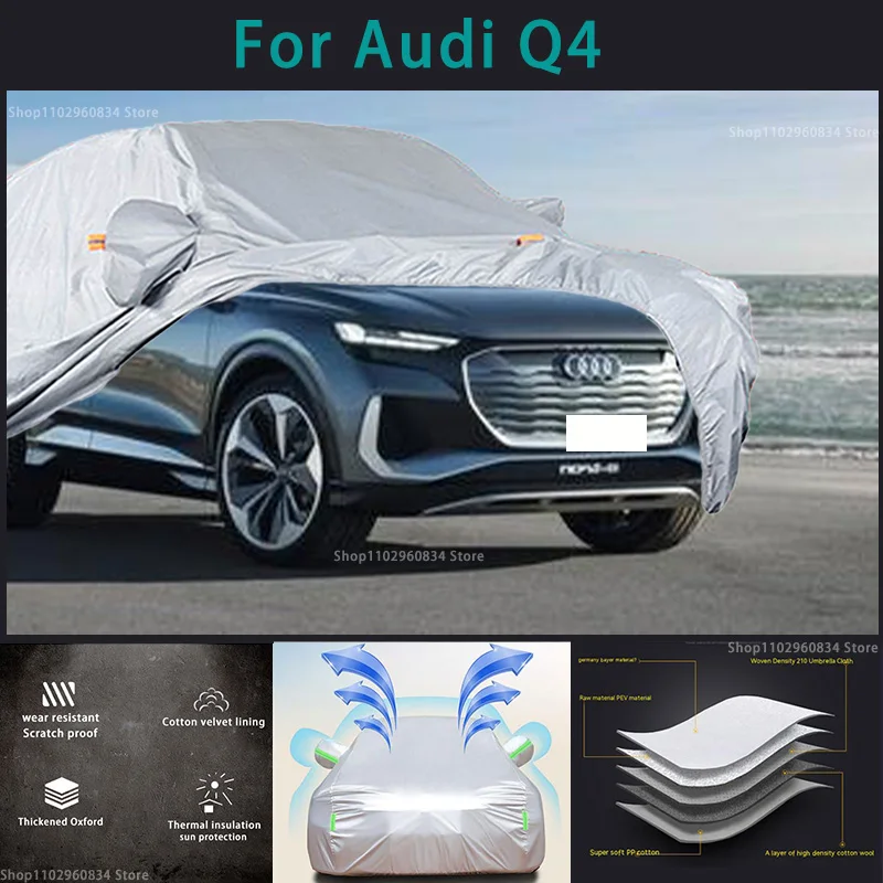 

For Audi Q4 210T Waterproof Full Car Covers Outdoor Sun uv protection Dust Rain Snow Protective Auto Protective cover