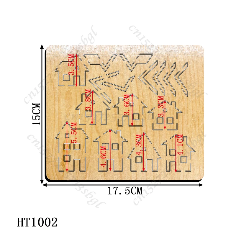 Matryce tnące z architekturą kolorową - nowe wykrojniki i formy drewniane, HT1002 Nadaje się do popularnych maszyn do wycinania na rynku.