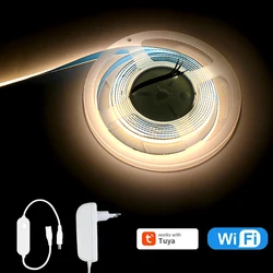 Tuya Smart Life WiFi COB LED Strip 12V 1m 2m 3m 4m 5m Ciepłe białe elastyczne ściemnialne światło 3000K-6500K dla Alexa Google Assistant