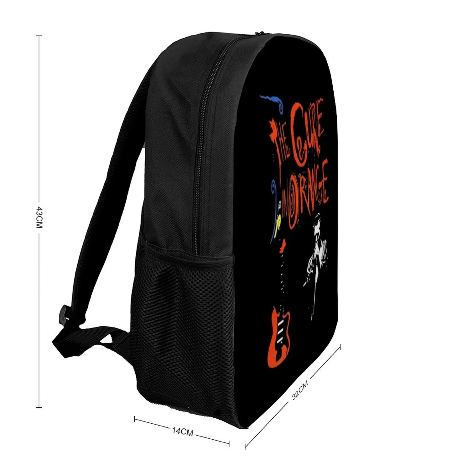 The Cure in Orange Band Backpack Robert Smith Emo Punk Guitar College Backpacks Men Custom Big High School Bags Fashion Rucksack