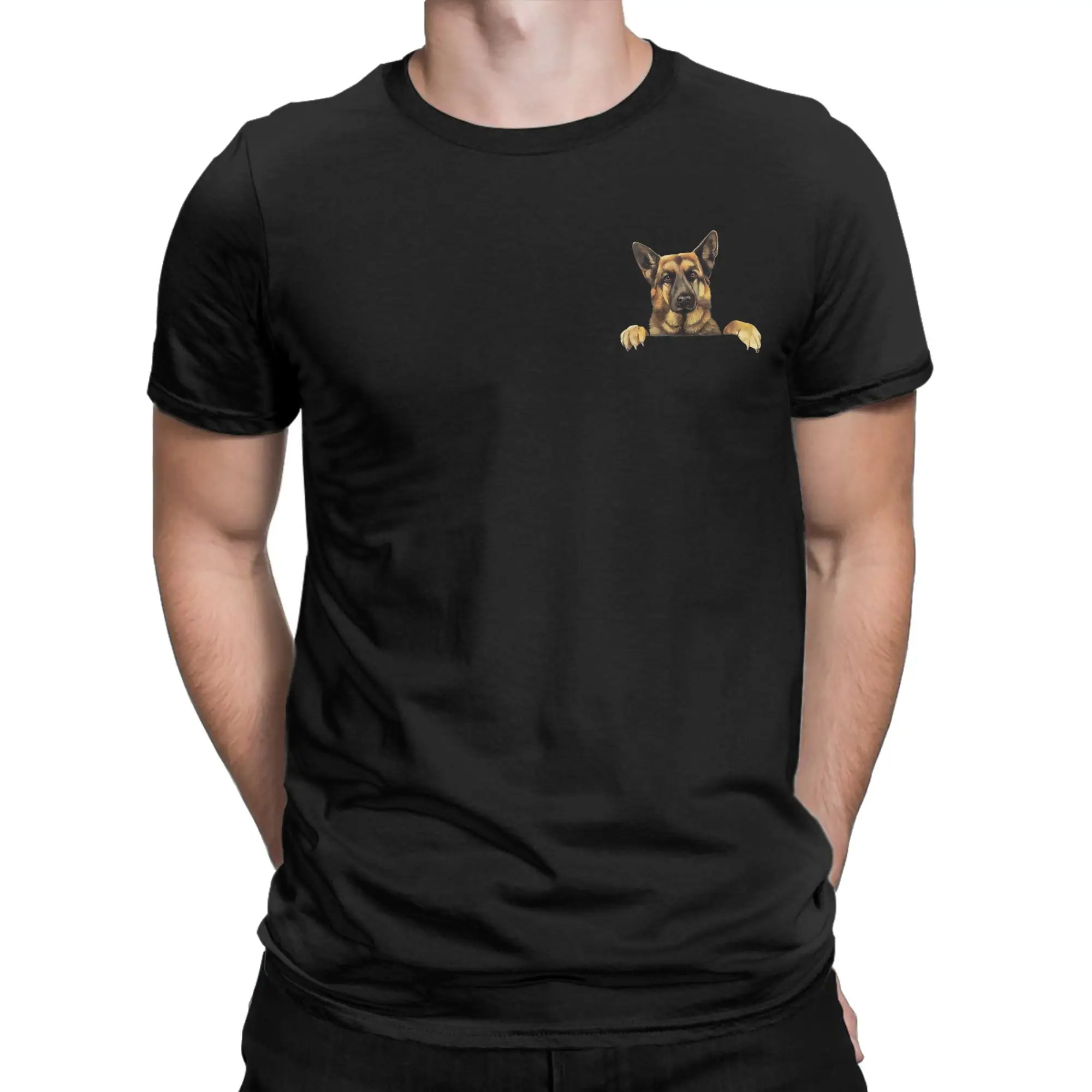 German Shepherd Dog T Shirt for Men Women Pure Cotton Funny T-Shirt O Neck  Tees Short Sleeve Clothing Gift Idea