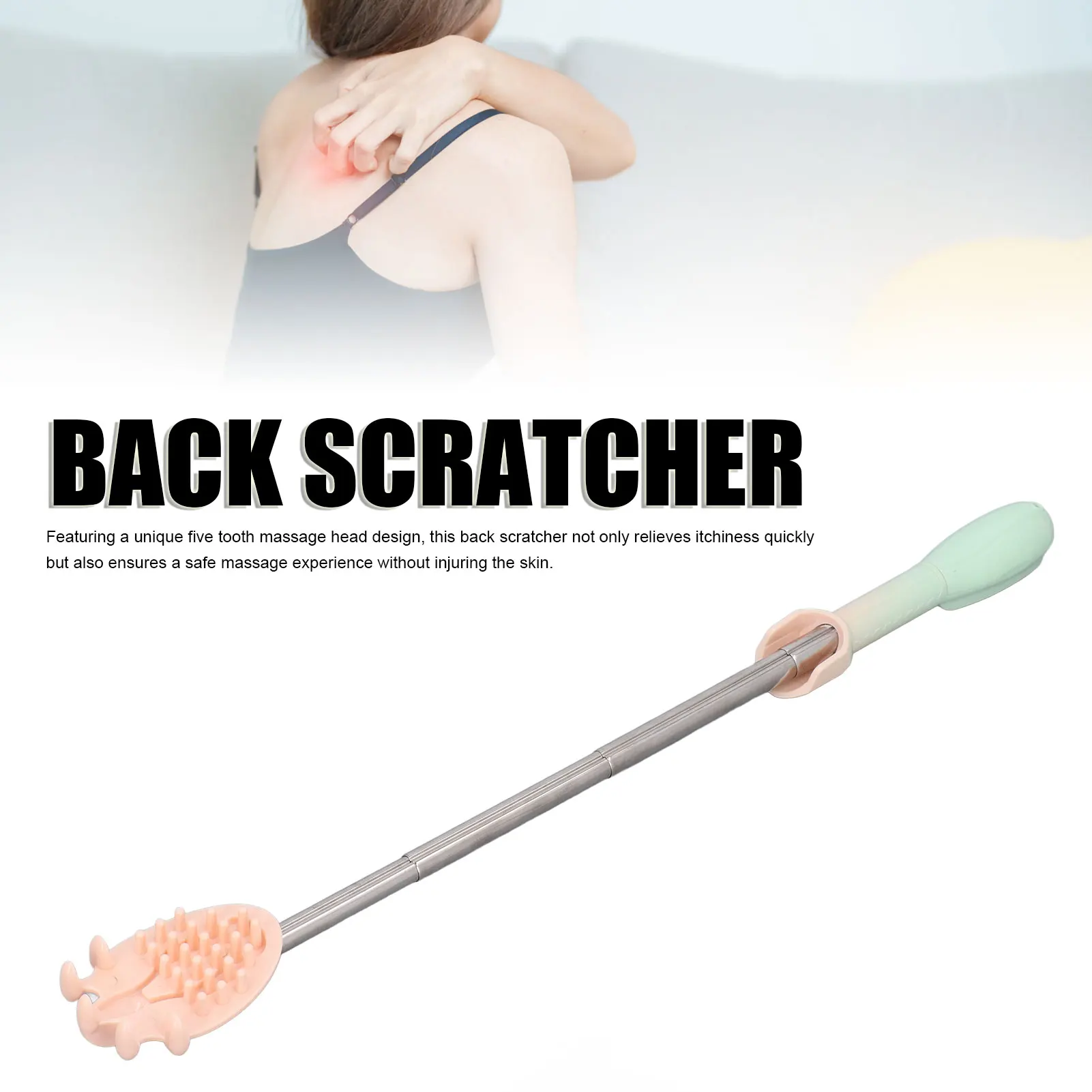 Electric Back Scratcher 45cm Extendable Effective Itch Relief Back Body Scratch Massage Tool for Home Travel Back Scratch Tool