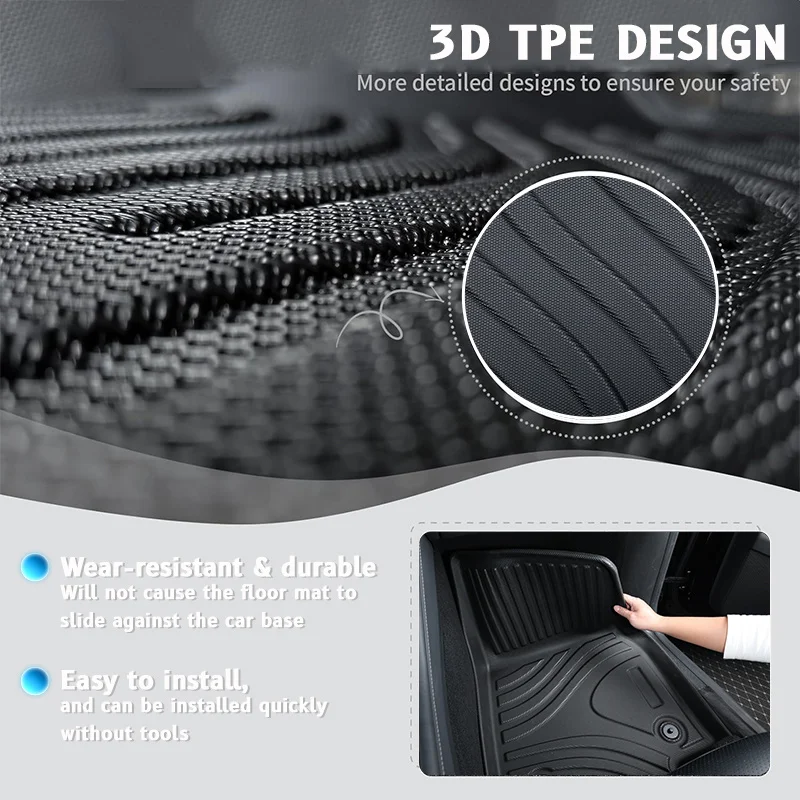 [LHD]Volvo XC40 2020-2024 Four Seasons Waterproof and Anti-Slip TPE Floor Mat for Cars. - view 6