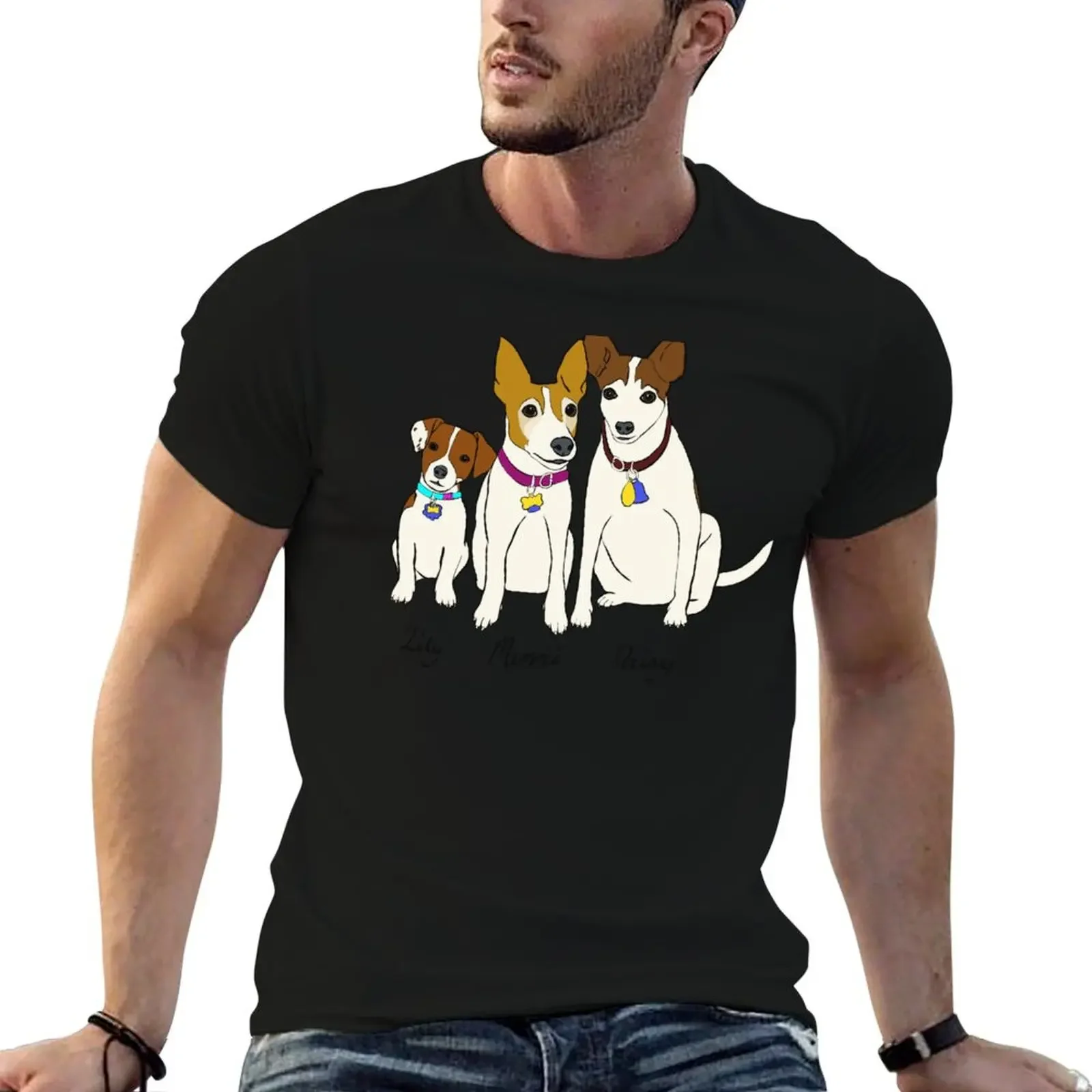 Dog Trio Memorial - Pet Commission 01 T-Shirt blanks cotton graphic tees customs clothing for men