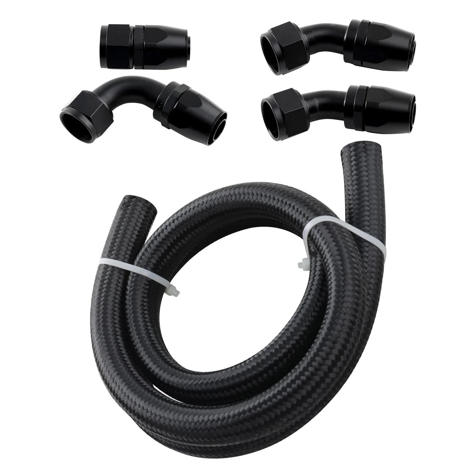 Safe 16AN Hose Fuel line 5 feet with 90 degree AN fittings 45 degree rubber