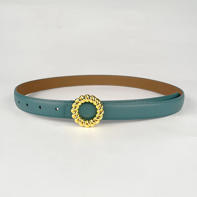 Cintura sottile in vera pelle da donna di nuovo stile, stile designer di marca di lusso, può essere abbinata a cintura di jeans formale da donna 2.3cmlarghezza