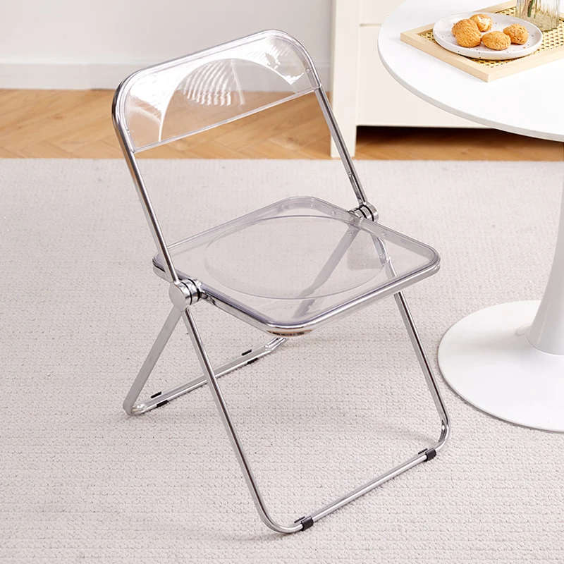 

Folding chair acrylic fashion Internet celebrity clothing store photo chair simple household ins dining Hard decoration