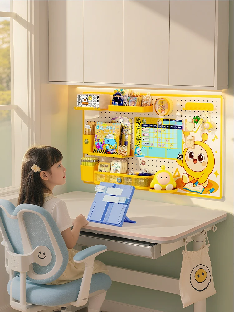 Study table, hole board, egg party, study, set, wall, no punching, shelf.