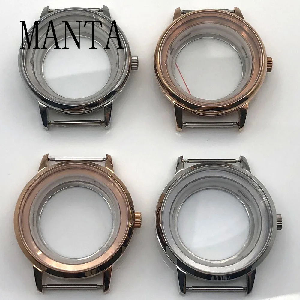 

MANTA 40mm Stainless Steel Silver Rose Gold Case Sapphire Glass Fit Miyota8205/8215/821A ETA2836 Mingzhu2813/3804 Seagull ST1612