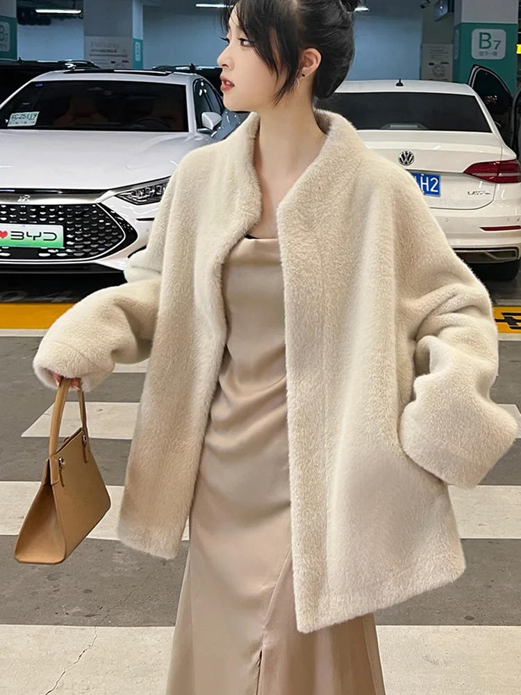 Mink Fur Coat for Women Long Eco Fur Coat Luxury Overcoat High Quality Warm Faux Fur Jacket Female Synthetic Fur Coat 2023