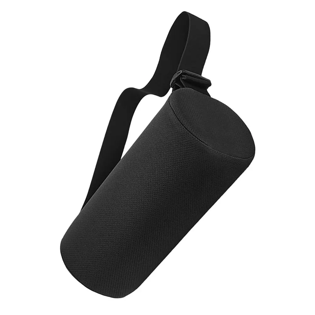 

Cylindrical Lumbar Neck Pillow Black Memory Foam Adjustable Car Office Home Use Lumbar Support Pillow For Driving Travel