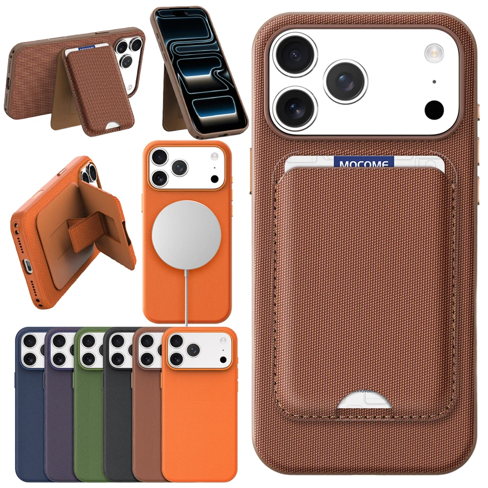 

Wireless Charging 2 in 1 Cards Holder Phone Case for iphone Air 17 Promax 16 Pro Max 15 14 Pro 13 12 Magnetic Phone Cover Shell