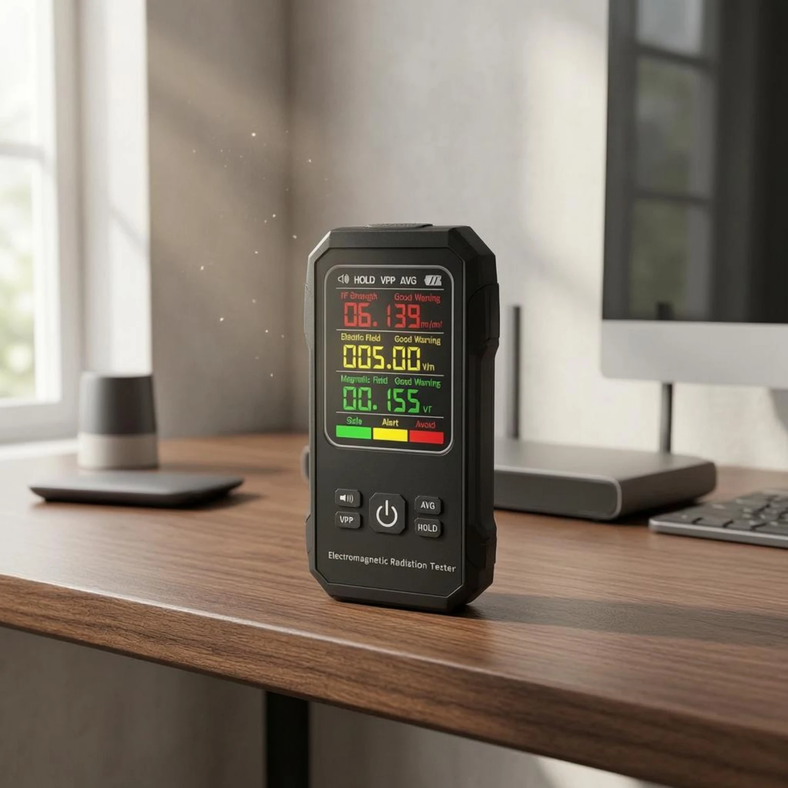 Electromagnetic Radiation Tester Colored Condition Levels Multi-Field EMF Meter EMF Meter Average and Maximum Mode