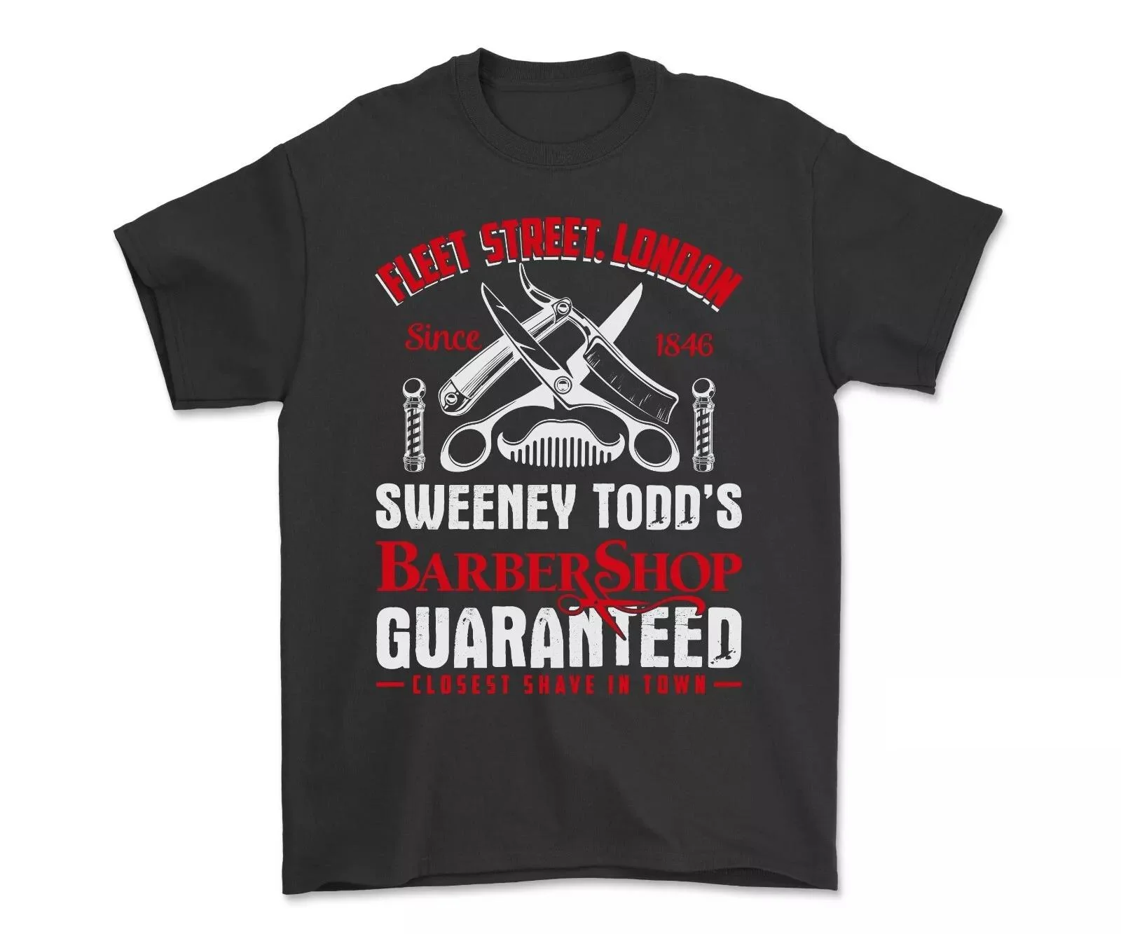 Fleet Street London Sweeney Todd's Barber Shop Guaranteed T-shirt