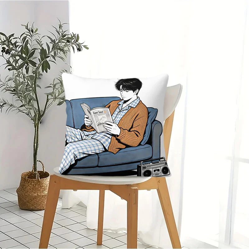 Fashion Travel Prep Throw Pillow With Pillow Inserts Cozy Sofa Trip Planning Print Square Cushion Retro Bed Sofa Home Decor Gift