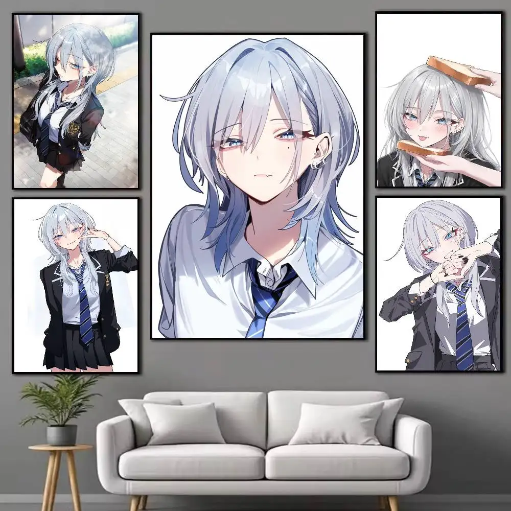 Haimiya Senpai Wa Kowakute Kawaii Poster Waterproof Wall Art Sticker For Bar Living Room Vintage Decor High Quality Print Gift