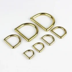 2Pieces Solid Brass D Ring Bag Strap Dee Buckle Leather Craft Bag Parts Pet Dog Leash Collar Hardware Harness Saddle Accessories