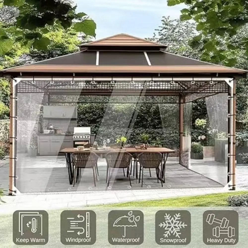 

Snowproof Waterproof Tarpaulin Waterproof Wind-Resistant Transparent Rain Cover Foldable Dust-proof Rainproof Cloth Garden Use