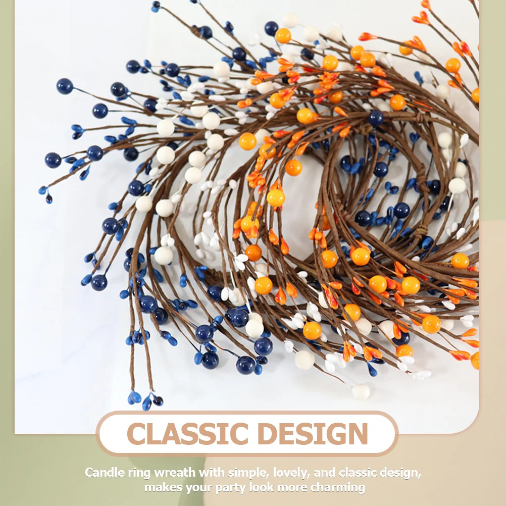 

Simulation Berry Ring Wreath Simple Lovely Classic Design Holiday Table Centerpiece Decor for Christmas Halloween