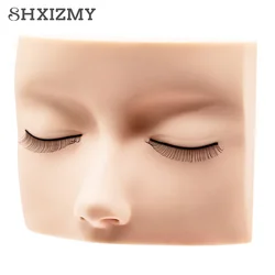 Grafted Eyelashes Training Head Mold Multifunctional Mannequin Practice Silicone Skin Fake Face Eyelids Makeup Tools