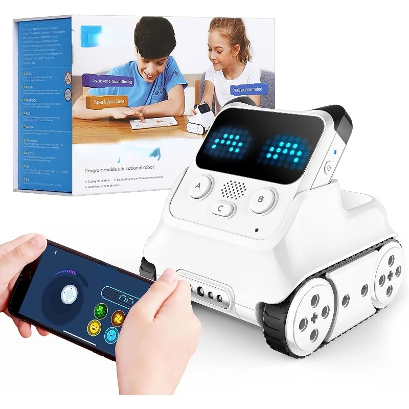 Codey Rocky Interactive Emo Robot, Coding for Kids 8-12, STEM Toys Support Scratch Python Programming, Smart Robotics Gift