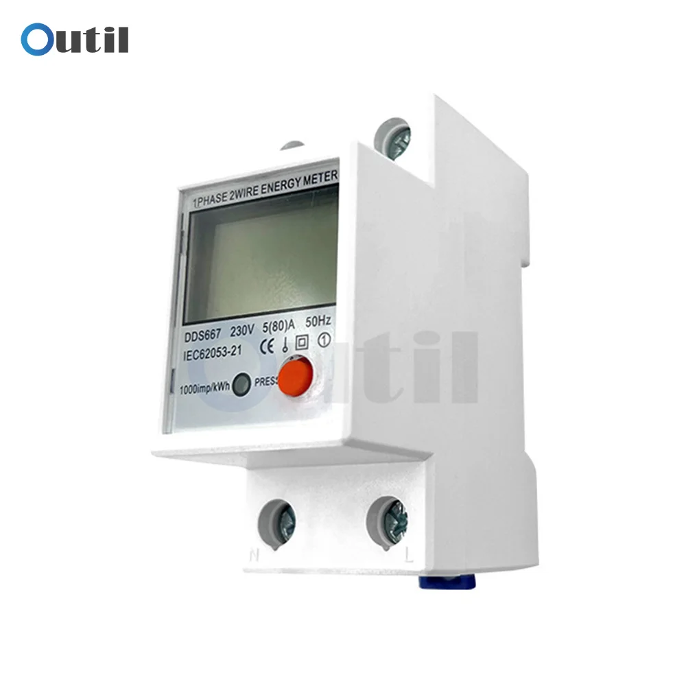 Din Rail LCD Digital Single Phase Energy Meter AC220V Single-phase Multifunctional Electricity Meter DDS667 for electric vehicle