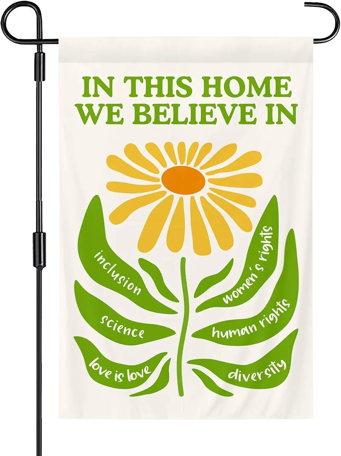 In This House We Believe Garden Flag 12 x 18 Inch Double Sided Polyester Kindness Yard Banner Supporter Resist Hate Flags fo zzo