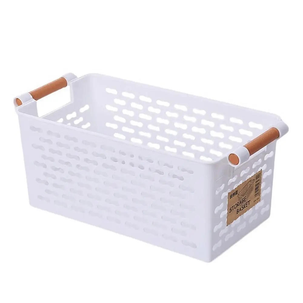 

Plastic Hollow Out Storage Basket White/Black Ventilated Snack Finishing Box Space-saving Rectangular Bath Basket Dining Room