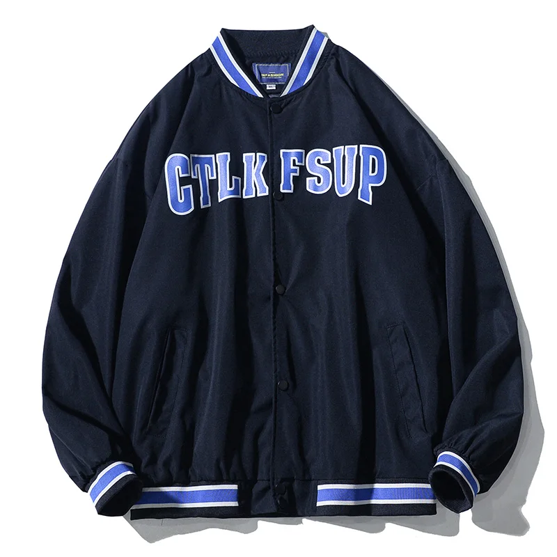 

Новая осенне-зимняя мужская куртка Rampo в винтажном стиле с цветными блоками, свободного кроя, с воротником, модная, брендовая, в полоску, из полиэфирного волокна