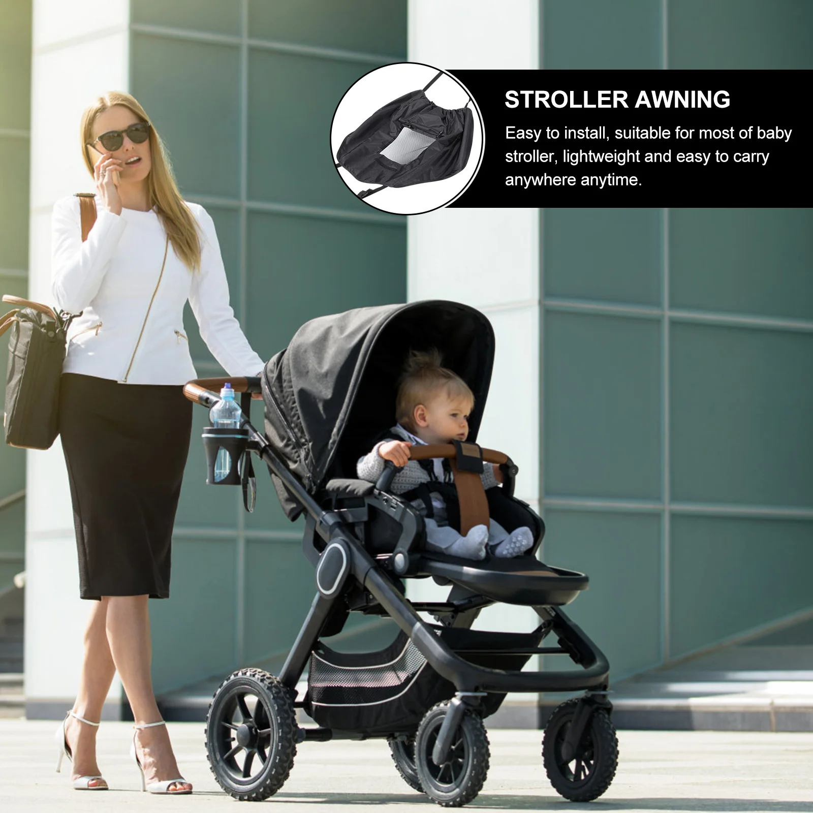 

Baby Stroller Sun Shade Breathable Uv Protection Canopy Rain Cover Lightweight Stroller Sunshade Cover Outdoor Use
