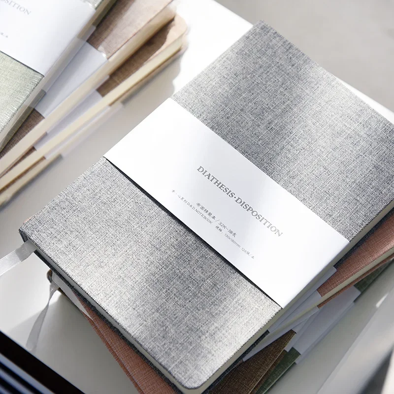 Blank Paper Notebook Linen Hard Cover 128 Bullets 100 GSM Diary Planner Office School Supplies Stationery