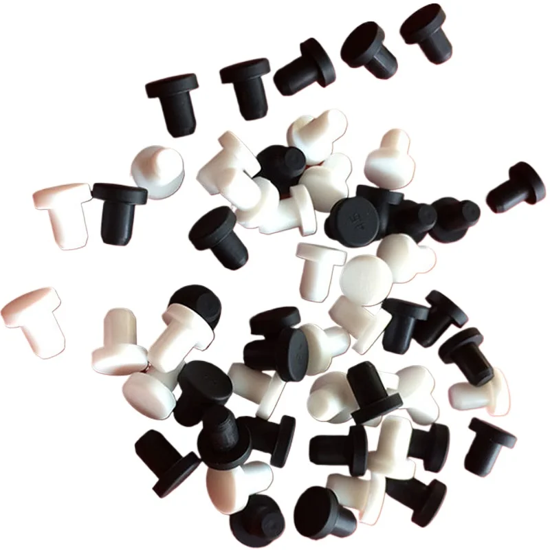 

Black/White Silicone Rubber Hole Plugs Solid T Type High Temperature Seal Stopper Dustproof Plug 2.7mm-14mm Dustproof Plug