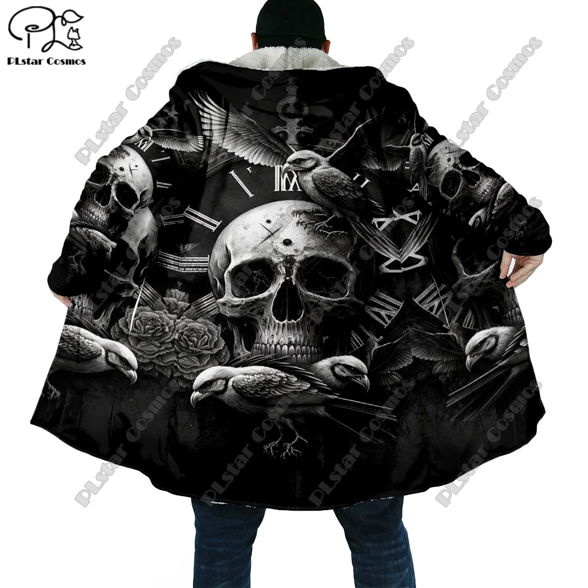 3D Printed Halloween Horror Skull Theme Pocket Cape Coat Latest Casual Unique Streetwear Unisex Winter New Arrival KB-4