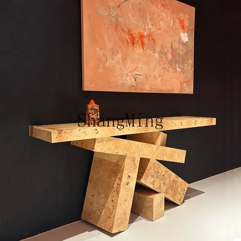 

FG color matching entrance table light luxury high-end sense of home facing the door against the wall end view table