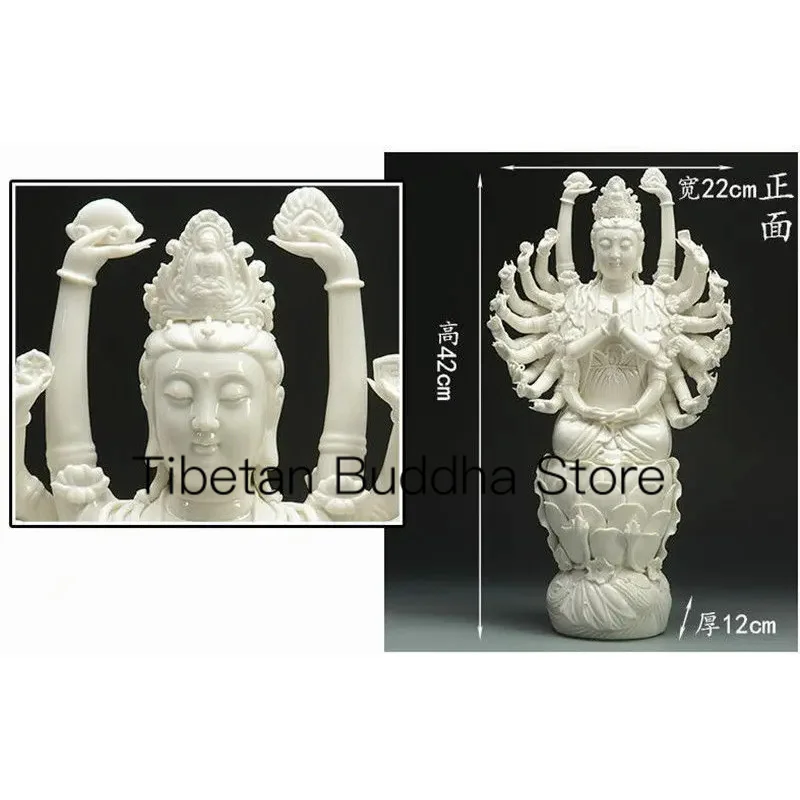 Imagem -05 - Dehua Porcelana 1000 Braços Avalokiteshvara Kwan-yin Deusa da Estátua de Guanyin 16