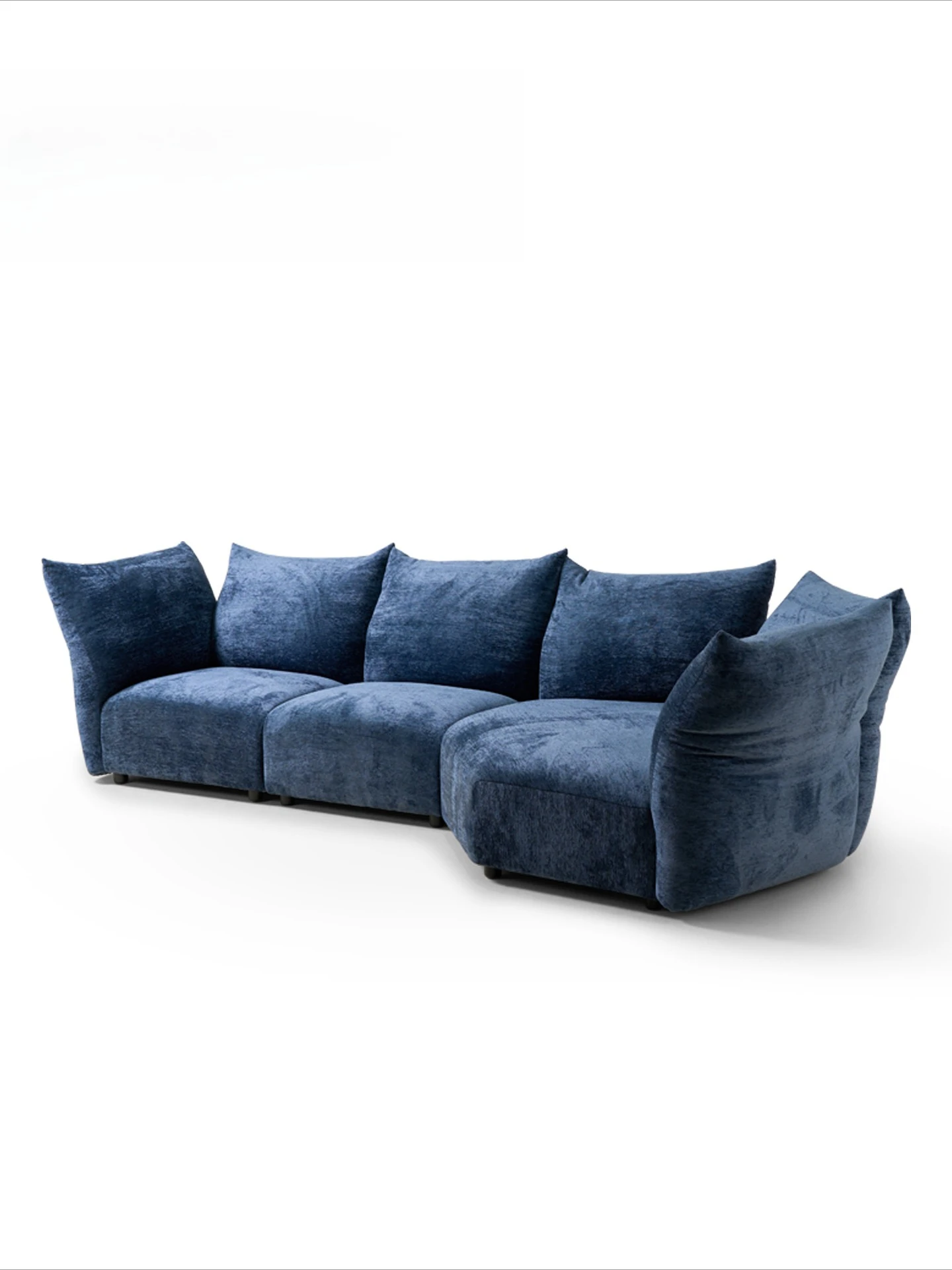 

Simple modern fabric petal sofa 2025 new living room blue chenille special-shaped sofa