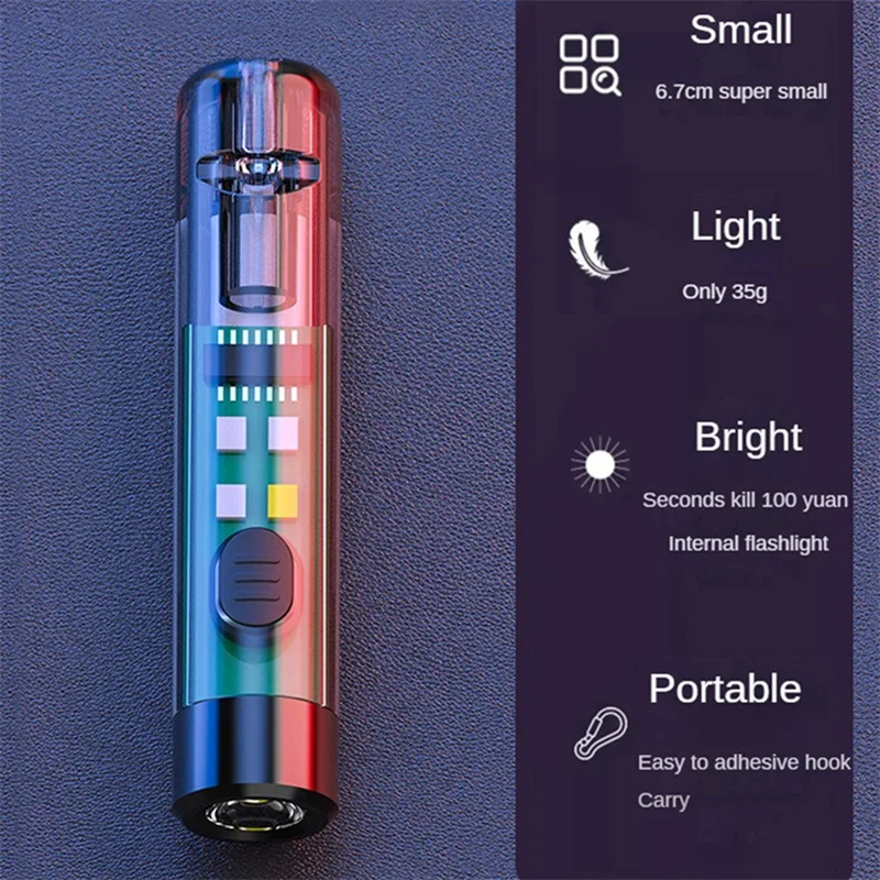 Flashlight Durable Emergency Warning Multi-functional Ease Of Use Portable Design Portable Emergency Light With Usb Charging