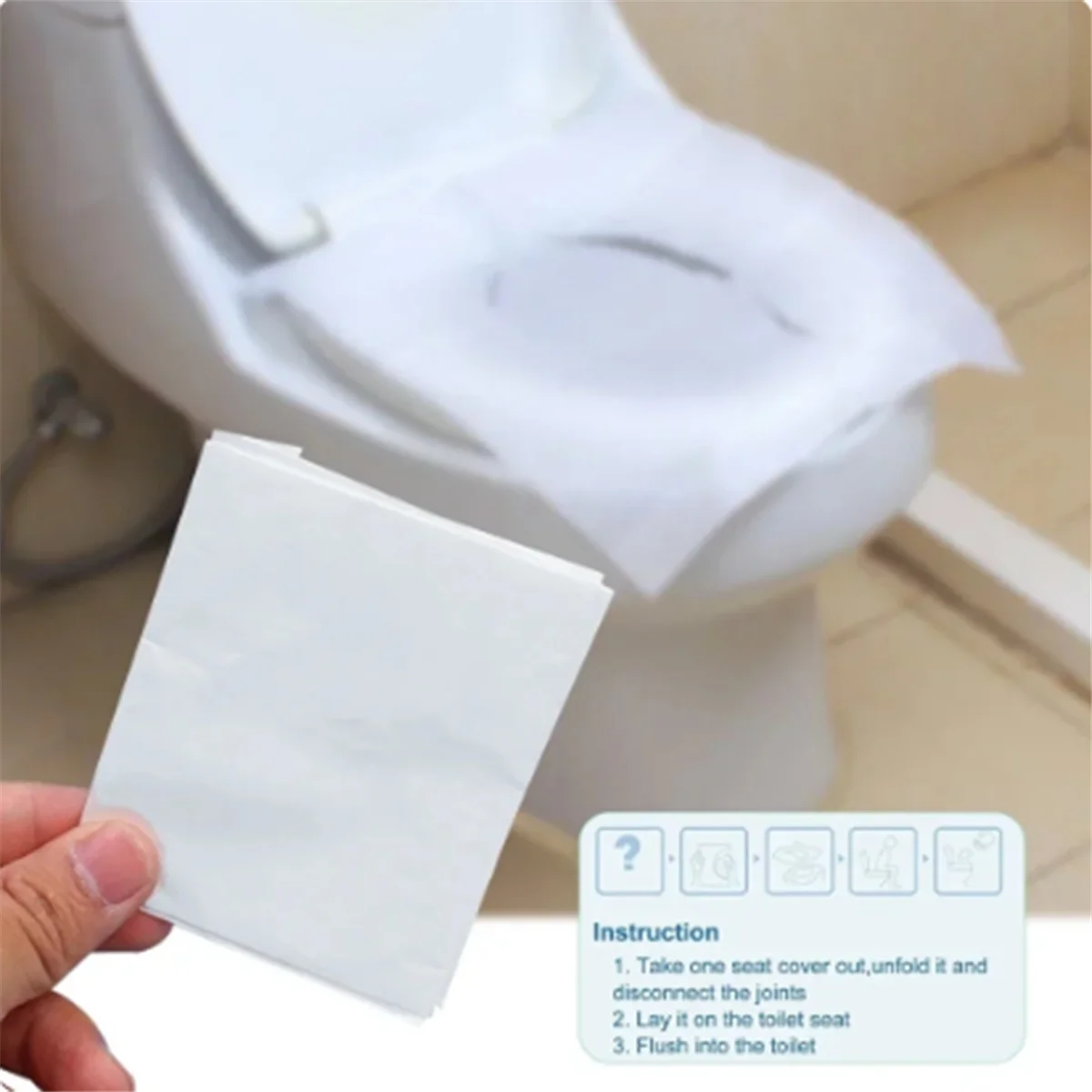 Disposable Toilet Seat Cover Portable Closestool Mat Water-Soluble Safety for Travel Camping Bathroom Accessiories