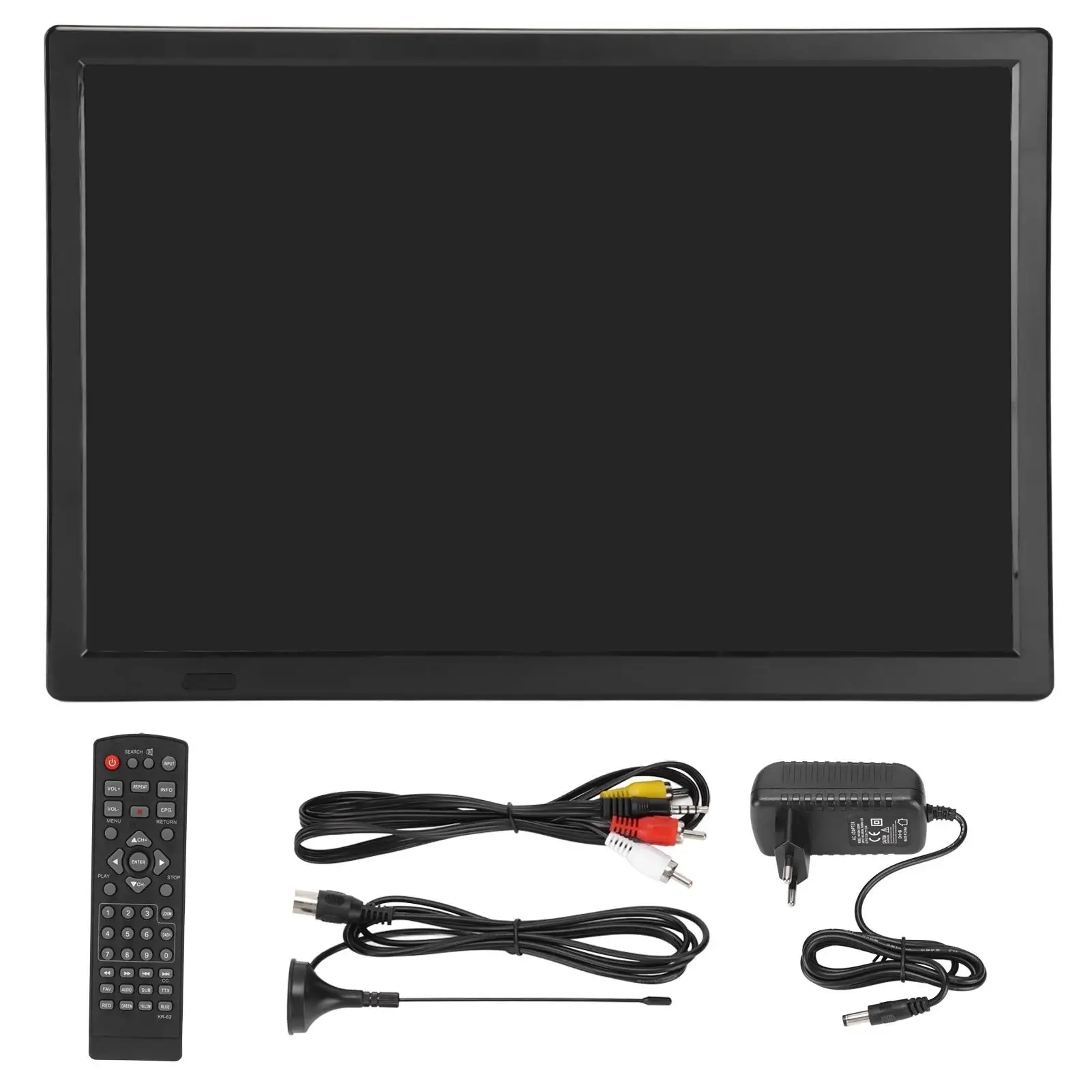 16-Inch Portable HD Digital TV Mini Television 1080P with FM Radio - Ideal for car Travel, EU Plug 100-240V