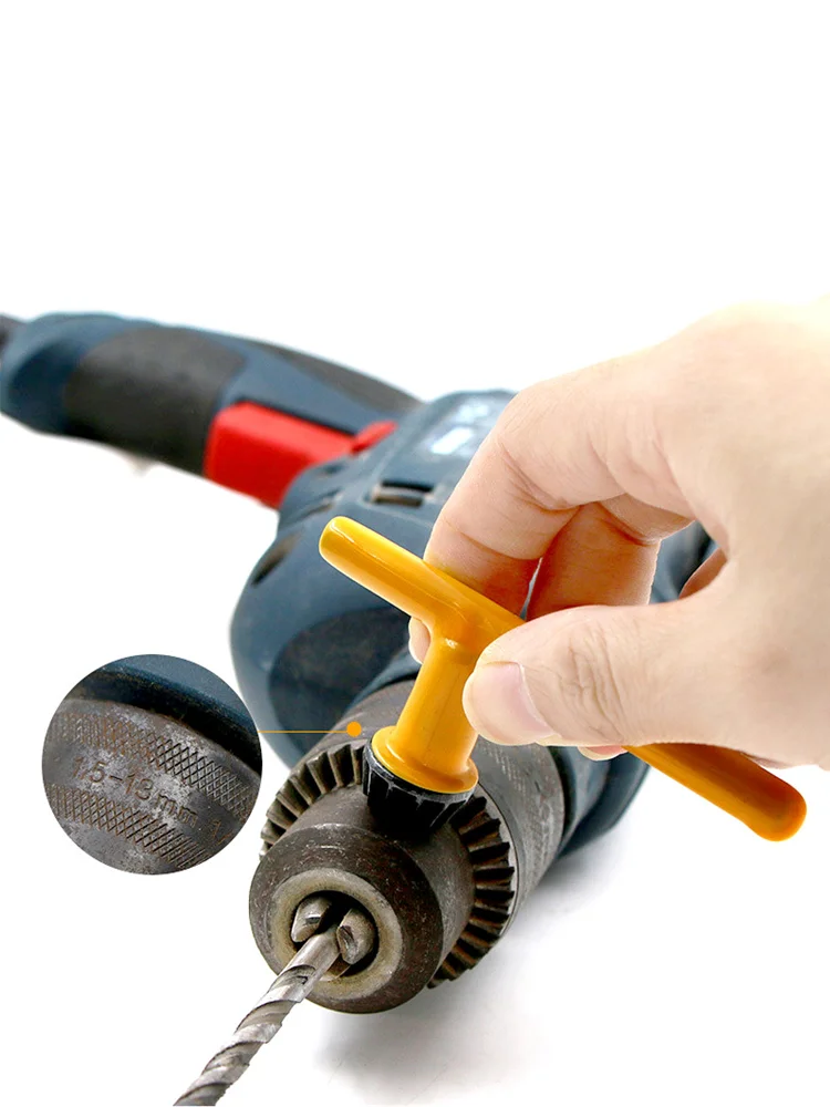 Hand Drill Chuck Key Wrench, Portable Electric Drill Key with Leather Holster, Quick Tightening Tool Accessory