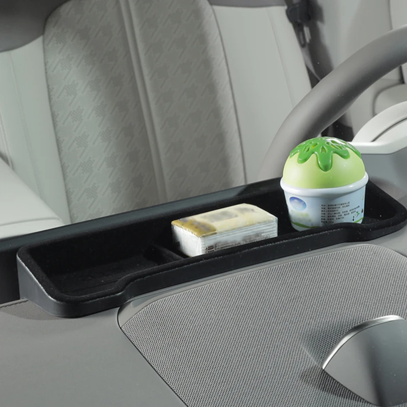 ل ZEEKR 7X 2024 + صندوق تخزين وحدة التحكم المركزية خلف الشاشة لوحة القيادة صندوق الأنسجة المنظم مادة TPE ملحقات السيارة الداخلية