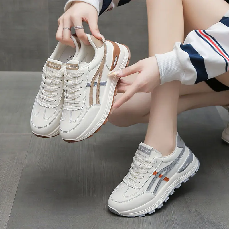 

Women's Running Shoes Spring 2025 Fashionable Lightweight Casual Thick Bottom Sports Sneakers Comfortable All-Match Slip-On