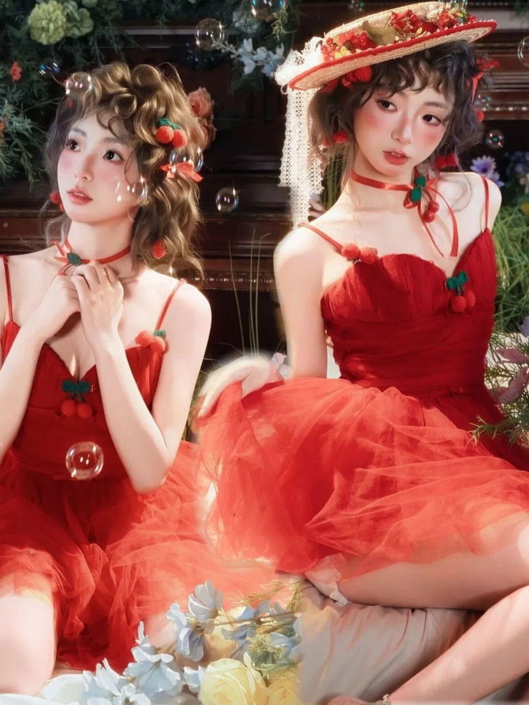 

Новый красный костюм для девочки в стиле студийной фотосъемки на тему дня рождения, праздничный художественный портретный костюм для подростков, модная этническая сценическая одежда