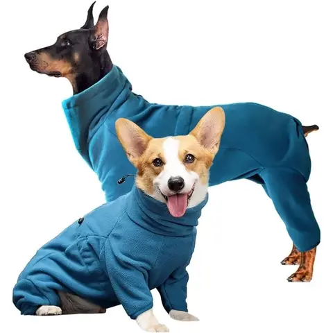 Vestiti per cani Pigiama pullover in morbido pile per cani di taglia piccola, media e grande Giacca calda addensata Tuta per animali Cappotto invernale