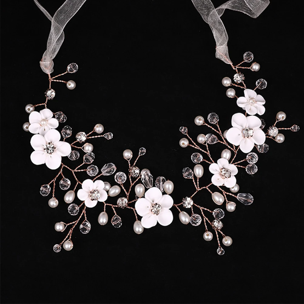 

Pearl Crystal Bridal Hair Accessories Wedding Bride Flower Pearl Hair Accessories Copper Wire Hairstyle Decorations