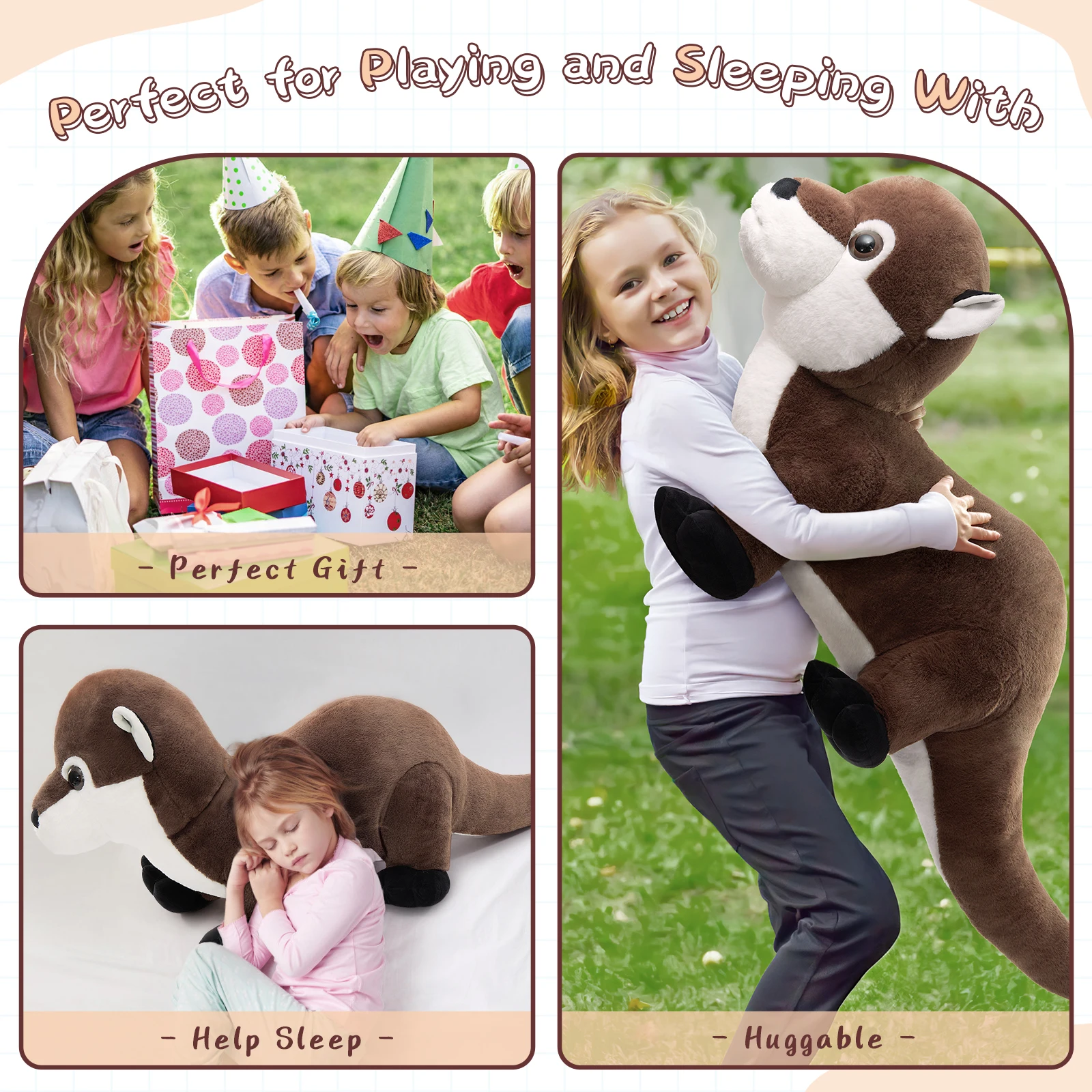 MorisMos قضاعة محشوة الحيوان 47.2 بوصة طويلة محشوة قضاعة ألعاب من نسيج مخملي لطيف البحر قضاعة محبوب بلوشيز للأطفال حفلة عيد ميلاد